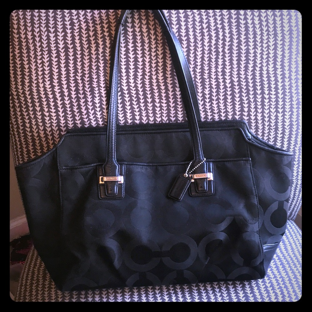 Black Coach Shoulder Tote